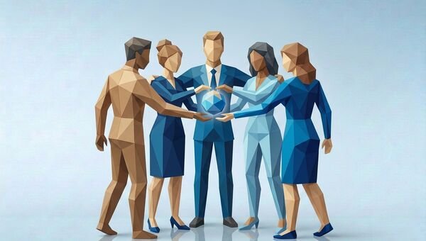 Sinnbild für Teamwork beim DIZ (KI-generiertes Bild)